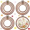9-Piece Vintage-Style Embroidery Hoop Set – Faux Wood Circular Frames in 3 Sizes (3.5", 4.3", 5.3") – Antique Brass Hanging Rings for Cross Stitch, Ornament Display & DIY Craft Projects